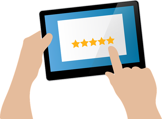 5 star rating on a tablet